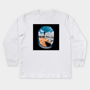 Plane Wing Kids Long Sleeve T-Shirt